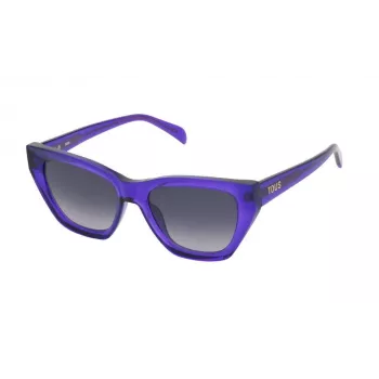 TOUS Moteriški Akiniai Nuo Saulės STOB855303GB Havana Acetatas Kvadratinis Rėmas Rudi Gradientiniai Lęšiai 53mm
