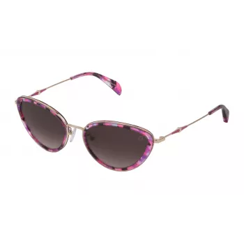 TOUS moteriški akiniai nuo saulės STO387-550GED Havana Brown acetatas stačiakampiai gradientiniai