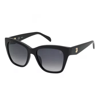 TOUS moteriški akiniai nuo saulės STOB40-540700 – acetatinis rėmelis, polikarbonatiniai lęšiai, UV400 apsauga, 54 mm lęšio plotis, juoda/pilka