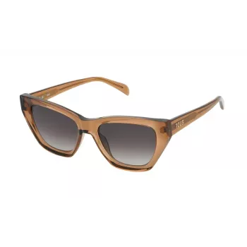 TOUS Moteriški Akiniai Nuo Saulės STOB85-530D67 Ruda Havana Drugelis Acetatinis Rėmas su Rudais Gradientiniais Polikarbonatiniais Lęšiais 53/15/140 mm