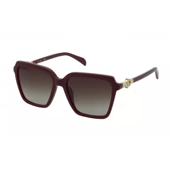 TOUS moteriški akiniai nuo saulės STOC74-5609FH Havana acetatas rudi gradientiniai 56 mm