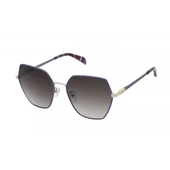 TOUS moteriški akiniai nuo saulės STO461-570E66 Havana Brown acetatiniai pilno ratlankio modifikuoti kvadratiniai