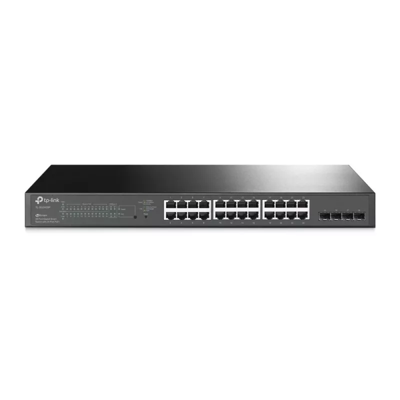 TP-Link JetStream 28 prievadų Gigabit Smart PoE+ komutatorius su 24 PoE+ prievadais ir 4 SFP lizdais