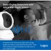 TP-Link Tapo C200C Pan/Tilt namų apsaugos Wi-Fi kamera - 1080p Full HD, 360° horizontalus sukimas, dvipusis garsas, naktinis matymas iki 9 m, microSD iki 256 GB, balta