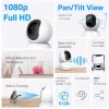 TP-Link Tapo C200C Pan/Tilt namų apsaugos Wi-Fi kamera - 1080p Full HD, 360° horizontalus sukimas, dvipusis garsas, naktinis matymas iki 9 m, microSD iki 256 GB, balta