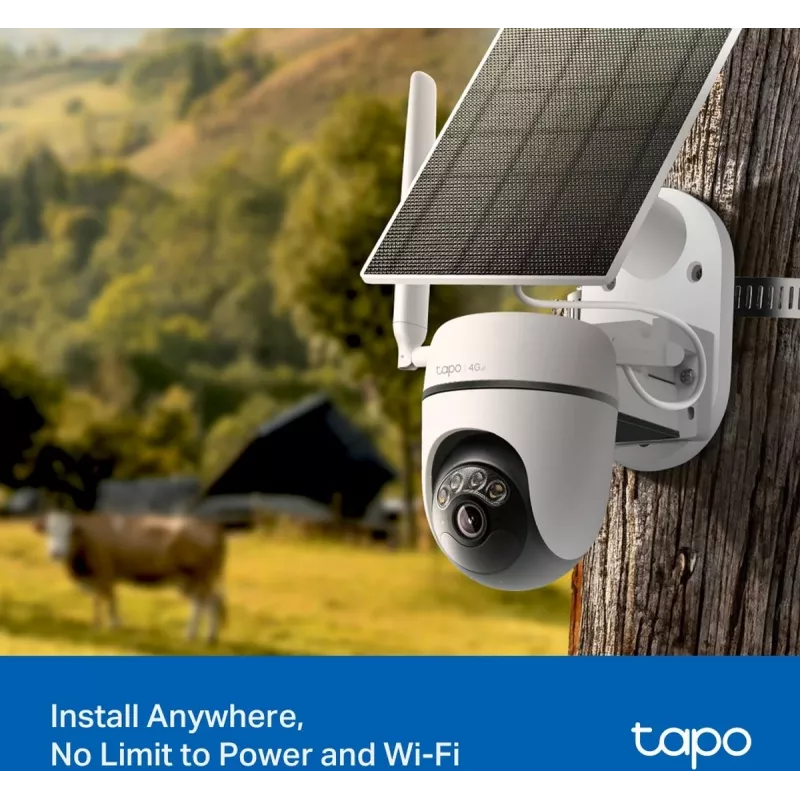 TP-LINK Tapo C615G KIT V1 saulės energija varomas apsaugos kamerų rinkinys – lauko PTZ tinklo stebėjimo kamera, atspari dulkėms/orams, dienos ir nakties spalva