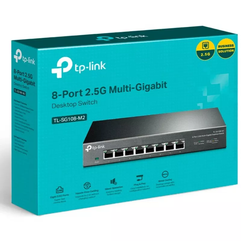 TP-LINK TL-SG108-M2 V3.0 8 prievadų 2,5G Multi-Gigabit nevaldomas komutatorius