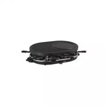 Tristar RA-2996 Raclette grilis 8 asmenims, 1200 W, neprideganti dvi pusės plokštė, 8 keptuvės, juoda/sidabrinė