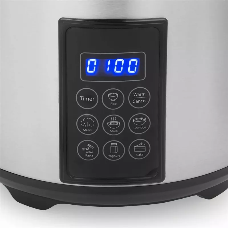 Tristar RK-6138 Skaitmeninis ryžių ir garų puodas, 1,5 l, 500 W, nerūdijantis plienas ir plastikas, juodos spalvos