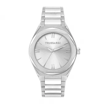 Trussardi vyriškas T-Light kvarcinis laikrodis R2453156006 42mm mėlynas ciferblatas ruda oda