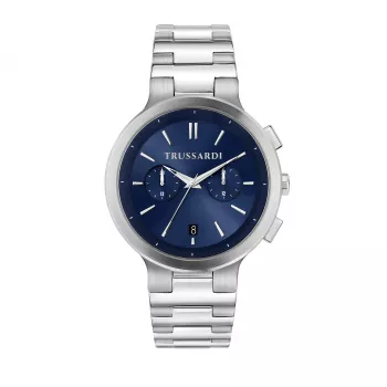 Trussardi vyriškas laikrodis R2453164004 43mm nerūdijantis plienas mėlynas ciferblatas