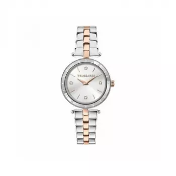 Trussardi T-Light moteriškas kvarcinis laikrodis R2453145516 34mm sidabrinis nerūdijančio plieno Milano tinklelio apyrankė