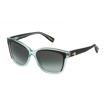 TRUSSARDI Moteriški Akiniai nuo Saulės STR0775607U2 Havana Acetate Butterfly Rėmelis Rudi Gradientiniai Stiklai 56mm