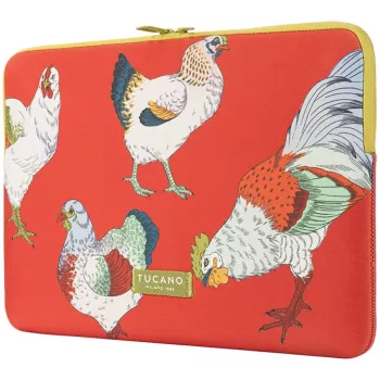 TUCANO SCHIZZO dėklas MacBook Air 15 colių / nešiojamiesiems kompiuteriams 13-14 colių, Fauna Galline oranžinis