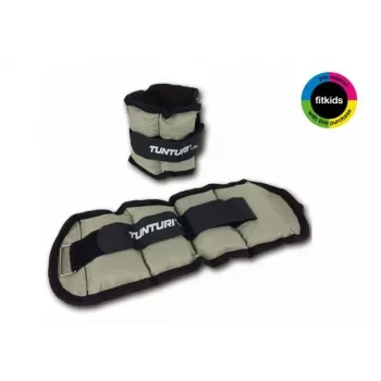 Tunturi Kulkšnies ir riešo svarmenys 1 kg x2, pilki, neoprenas su Velcro