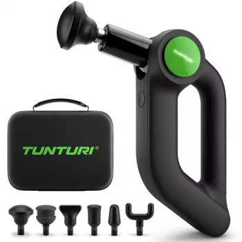 Tunturi MG70 Massage Gun Pro – Perkusinis masažuoklis, 20 greičių, 6 antgalių, 2500 mAh baterija