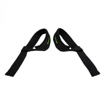 Tunturi Padded Weight Lifting Straps - 1 pora, juoda, neopreno riešo atrama, 60 cm
