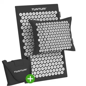 Tunturi Pro akupresūros kilimėlio ir pagalvėlės rinkinys, juodas