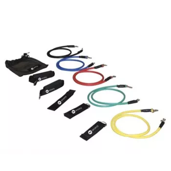 Tunturi RS Sports Tubing Set Heavy | Atsparumo gumų rinkinys su rankenomis, durų tvirtinimu, kulkšnies dirželiais ir nešiojimo krepšiu