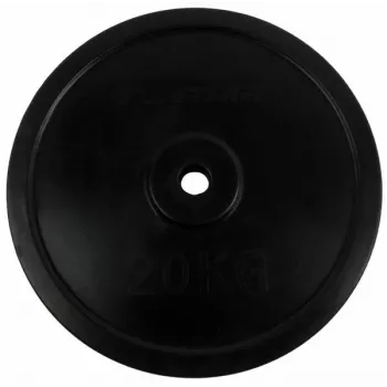 Tunturi Rubber Weight Disc 20 kg – juoda guminė ketaus plokštelė (vienetas, 30 mm anga)