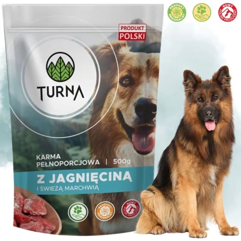 TURNA šlapias ėdalas šunims su ėriena – 500 g skardinė
