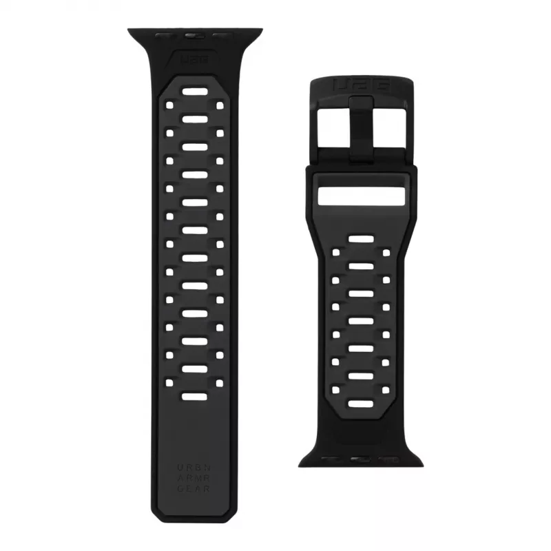 UAG Scout Silicone Watch Strap, skirtas Apple Watch 49mm/45mm/44mm/42mm – juoda