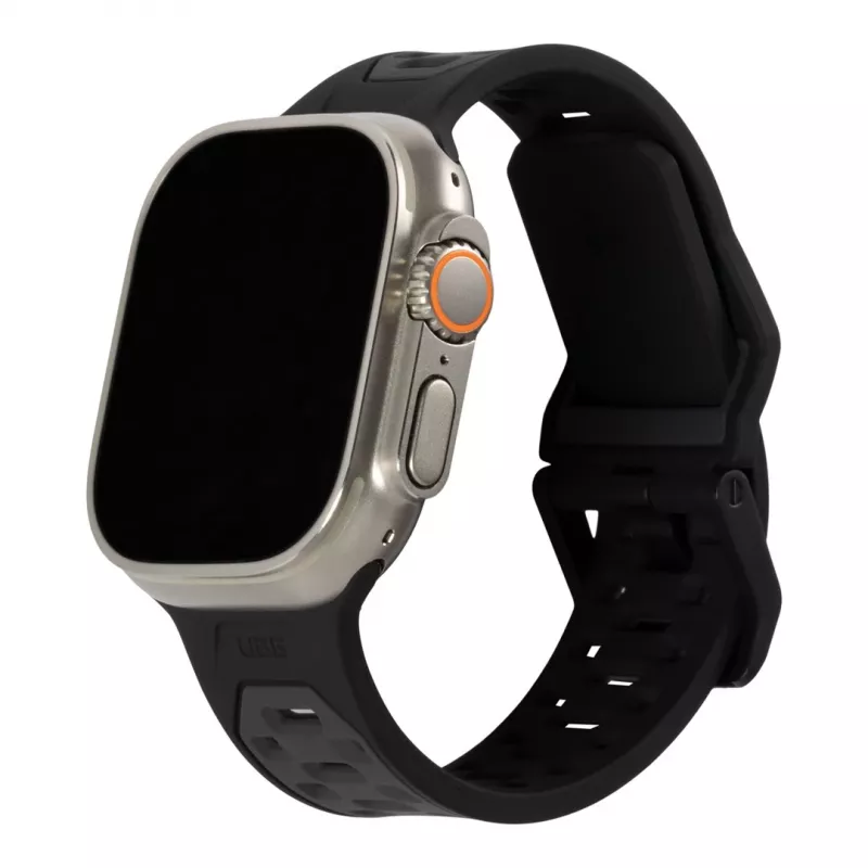 UAG Scout Silicone Watch Strap, skirtas Apple Watch 49mm/45mm/44mm/42mm – juoda