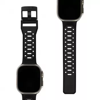 UAG Scout Silicone Watch Strap, skirtas Apple Watch 49mm/45mm/44mm/42mm – juoda