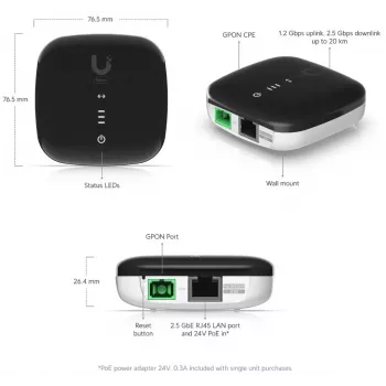 UBIQUITI WAVE-FIBER-ONU-20 GPON ONT 2,5 Gbps iki 20 km, 20 vnt. pakuotė