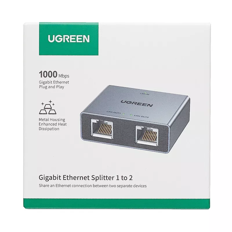 UGREEN NW301 1-to-2 gigabitinis eterneto skirstytuvas, 1000 Mbps, RJ45