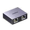 UGREEN 1-to-2 Gigabit Ethernet skirstytuvas, 1000Mbps LAN tinklo adapteris, RJ45 kištukas į 2 lizdus, pasyvus, juodas