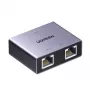 UGREEN 1-to-2 Gigabit Ethernet skirstytuvas, 1000Mbps LAN tinklo adapteris, RJ45 kištukas į 2 lizdus, pasyvus, juodas