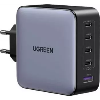 UGREEN 100W GaN Tech 5-in-1 greitasis sieninis įkroviklis, 4x USB-C ir 1x USB-A, juodas (35536)