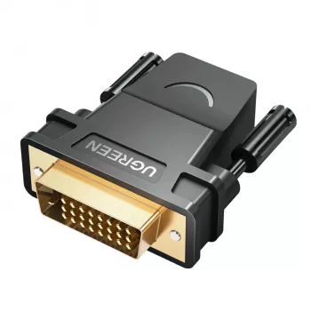 UGREEN 20124-20124 DVI (24+1) vyriškas į HDMI moterišką adapterį - juodos spalvos