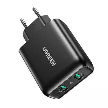 UGREEN 2xUSB-A 36W QC3.0 Sieninis Įkroviklis Juodas CD161