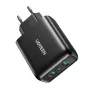 UGREEN 2xUSB-A 36W QC3.0 Sieninis Įkroviklis Juodas CD161