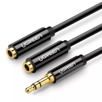 UGREEN 3.5mm ausinių skirstytuvas AUX Y-Splitter 25cm juodas (20816)