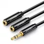 UGREEN 3.5mm ausinių skirstytuvas AUX Y-Splitter 25cm juodas (20816)