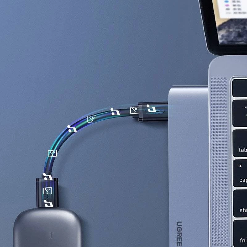 UGREEN 60559 5-in-2 USB-C šakotuvas, skirtas MacBook Pro/Air, USB-C PD 100W, HDMI 4K, 3x USB 3.0