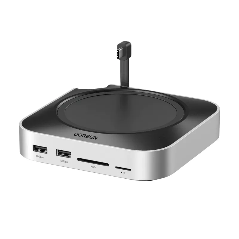 UGREEN 65487 USB-C 11-in-1 prijungimo stotelė, skirta Mac Mini M4/M4 Pro, su M.2 SSD korpusu, Space Grey
