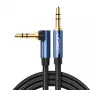 UGREEN Angled AUX Cable 2 x Mini Jack 3,5 mm 1m Blue (AV112)