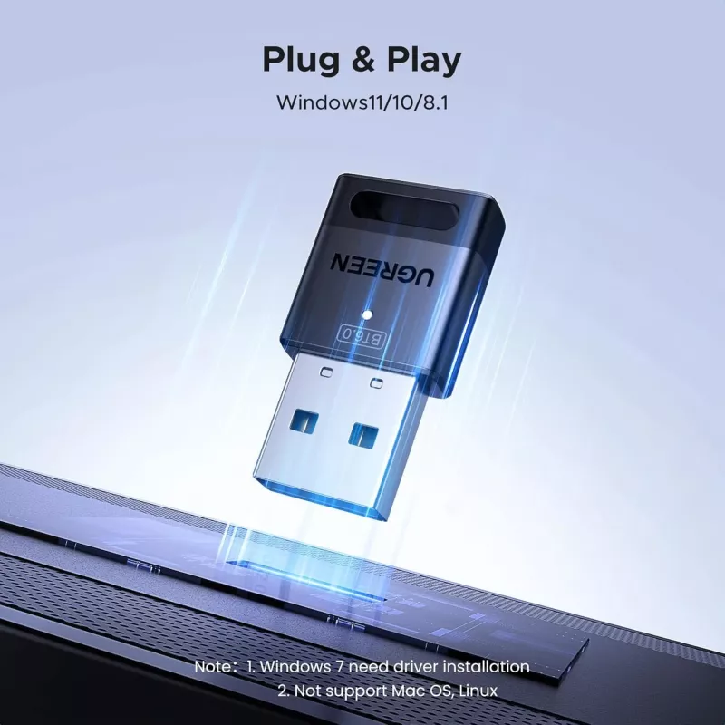UGREEN Bluetooth 6.0 USB adapteris – juodas