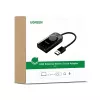 UGREEN CM129 USB-A į 3,5 mm išorinis stereo garso adapteris - juodos spalvos
