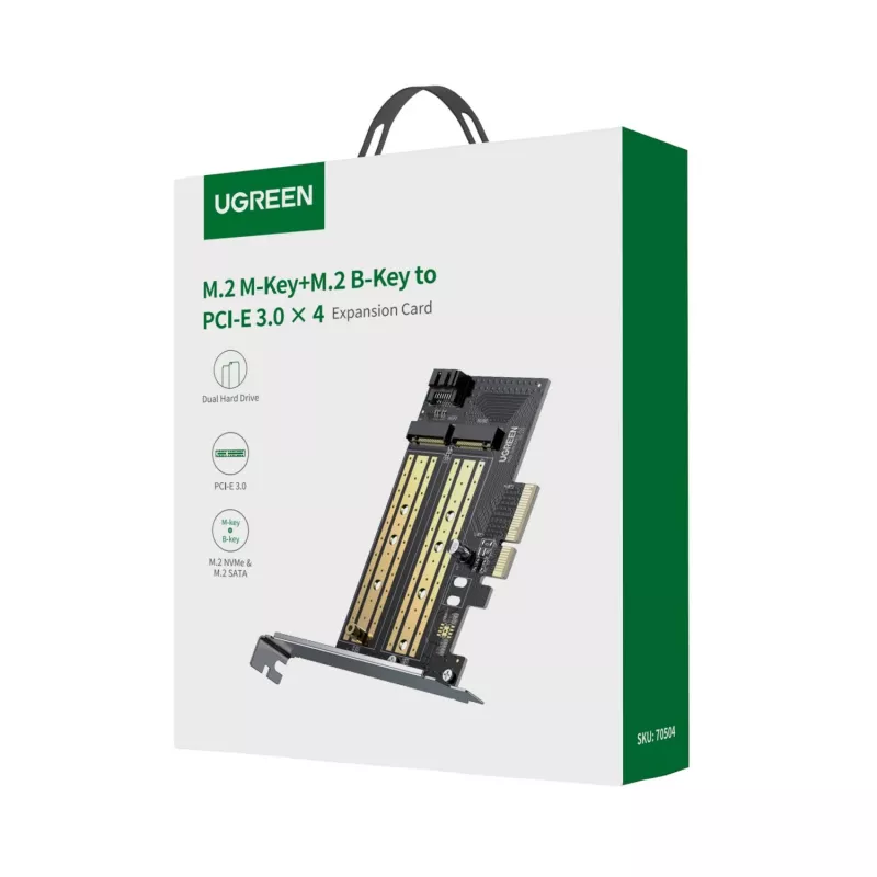 UGREEN CM302 M.2 NVMe į PCIe 3.0 x4 adapterio kortelė