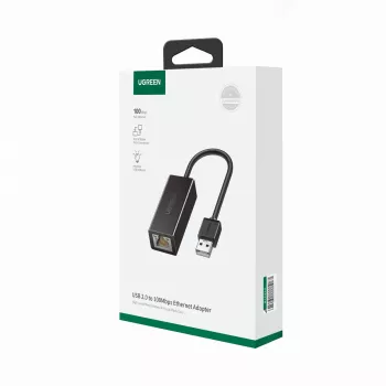 UGREEN CR110 USB 2.0 į RJ45 Ethernet adapteris - juodas
