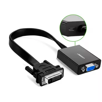 UGREEN DVI-D 24+1 į VGA aktyvus vaizdo adapteris (vyriškas į moterišką) – juodas