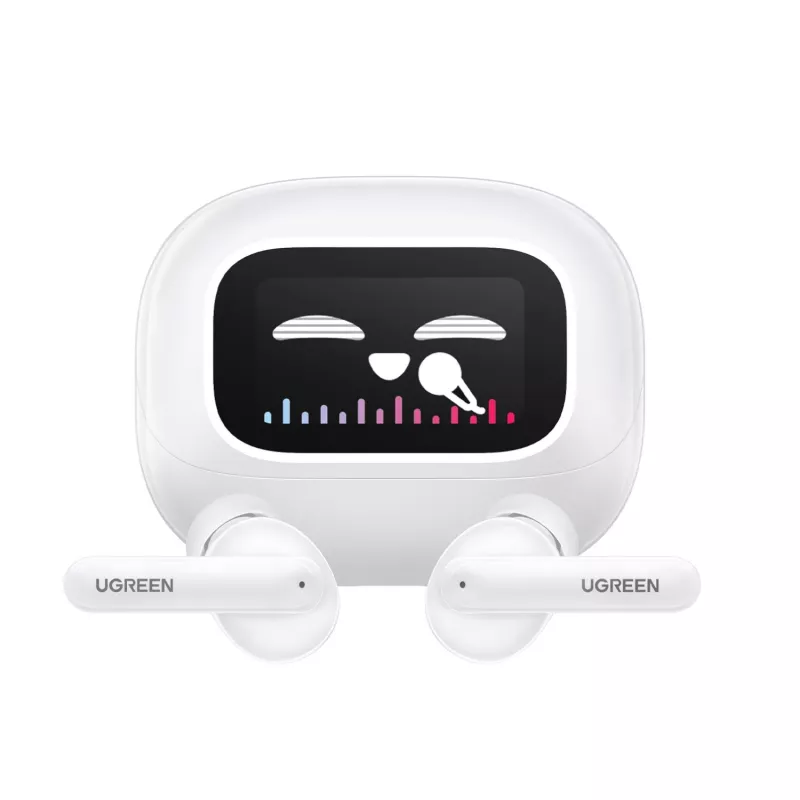 UGREEN EchoBuds Magic belaidės ausinės su aktyviu triukšmo slopinimu, Bluetooth 5.2, IPX5 atsparumu vandeniui – baltos