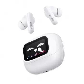 UGREEN EchoBuds Magic belaidės ausinės su aktyviu triukšmo slopinimu, Bluetooth 5.2, IPX5 atsparumu vandeniui – baltos