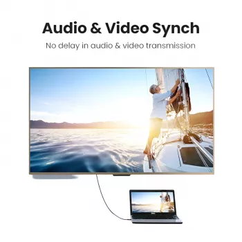 UGREEN HD101-10167 HDMI 2.0 laidas 4K@60Hz 18Gbps, vyras–vyras, 5 m, juodas
