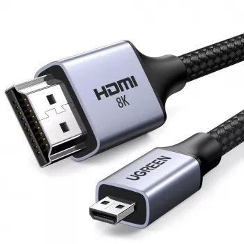 UGREEN HD164 Micro HDMI į HDMI 2.1 laidas 8K 1m pilkas